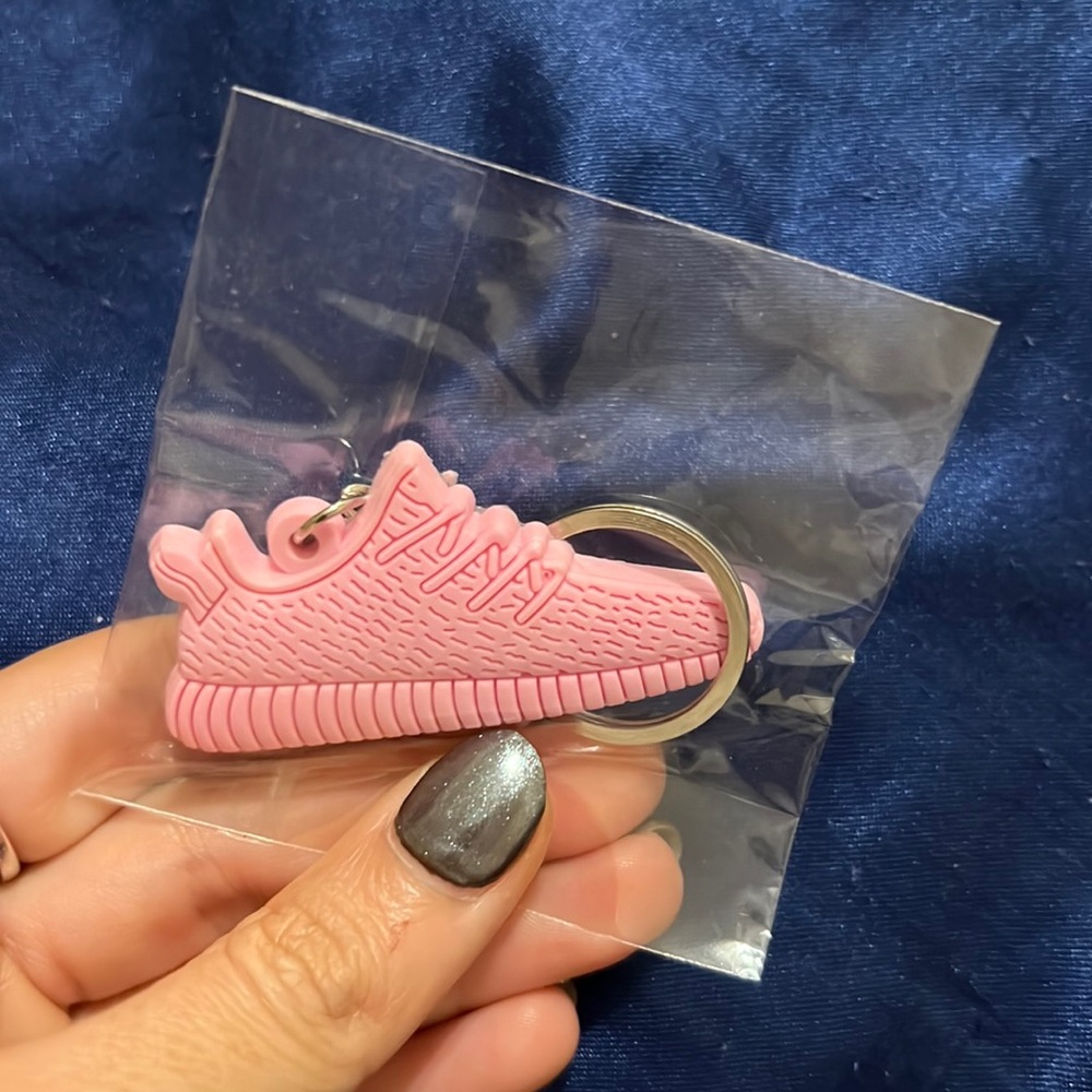 Pink adidas keychain